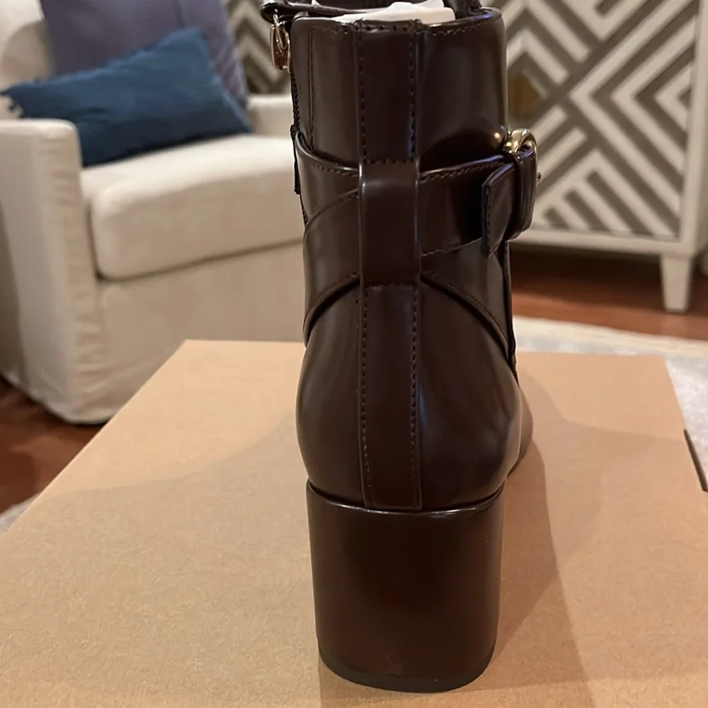 J. Crew Rustic Brown Heeled Buckle Boots/NIB/10M